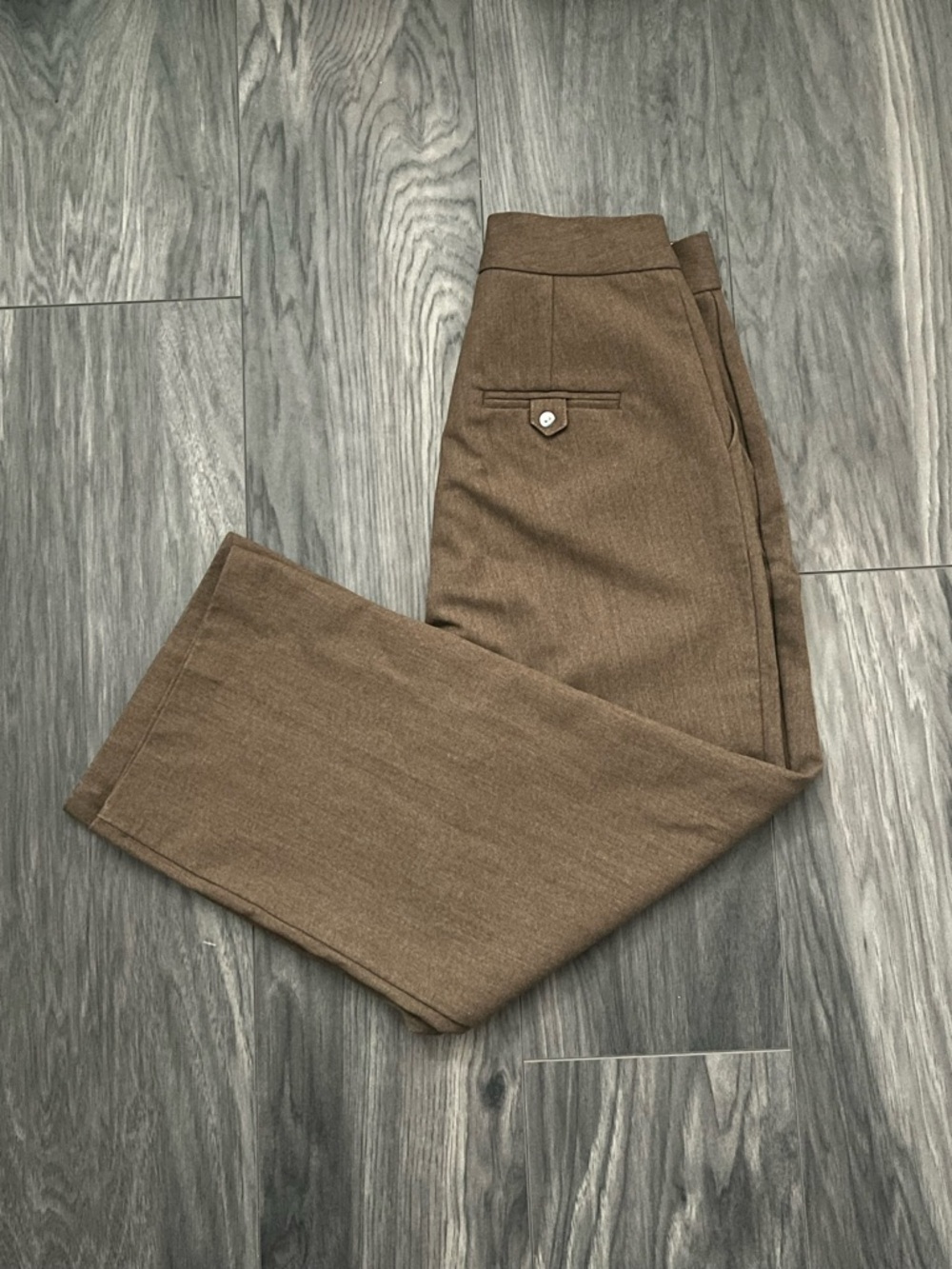 Brown Tailored Wide Leg Trousers | Women
